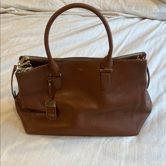 Ralph Lauren Brown Leather Tote Bag - Picture 1 of 7